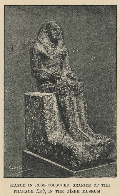 216.jpg Statue in Rose-coloured Granite of the Pharaoh AnÛ, in the GÎzeh Museum 