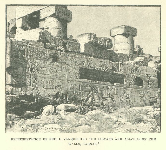 166.jpg Representation of Seti I. Vanquishing the Libyans And Asiatics on the Walls, Karnak 