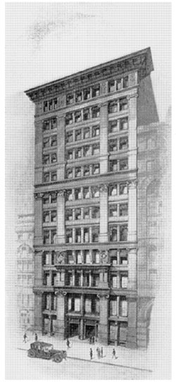 PRESENT OFFICE OF THE MANHATTAN COMPANY. 40-42 , Wall Street. Building erected jointly in 1884 by the Manhattan Company and the Merchants' National Bank.