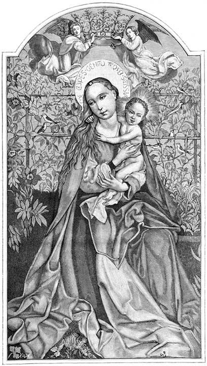 De Madonna in de rozenhaag. (Blz. 207).
