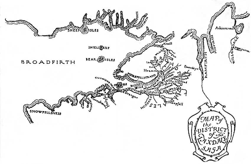 Map of the District of Laxdale Saga