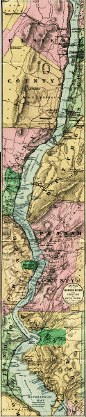 Map of Hudson River from Croton to Hyde Park.
