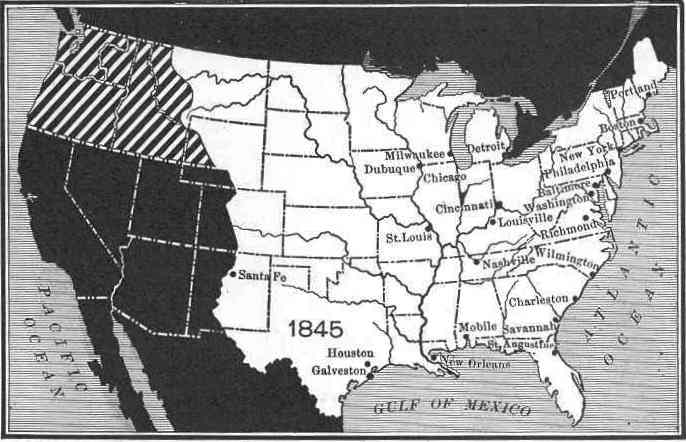United States Map 1845