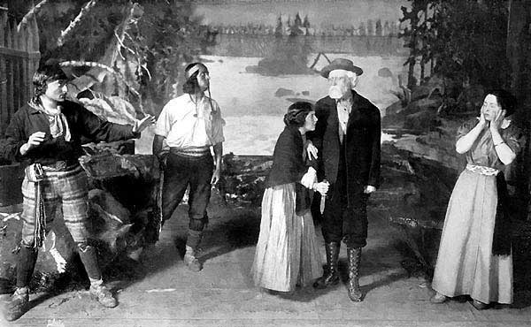 The half-breed seeks to avenge her father. Scene from the play.