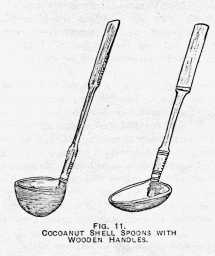 FIG. 11. COCOANUT SHELL SPOONS WITH
WOODEN HANDLES.