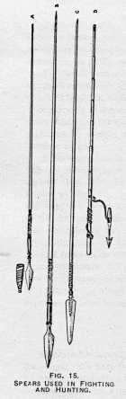 FIG. 15. SPEARS USED IN FIGHTING AND
HUNTING.
