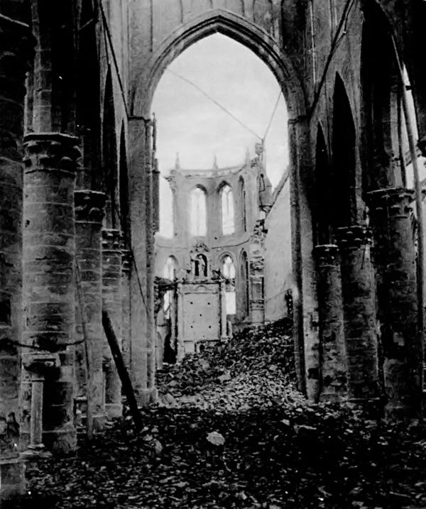 WRECKED BY GERMAN SHELL-FIRE: THE CHURCH OF ST. JEAN, DIXMUDE.