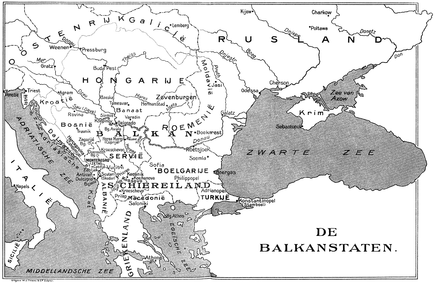 Kaart van de Balkanstaten