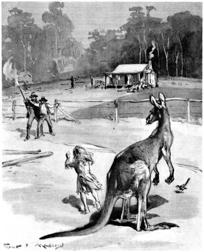 DOT'S FATHER ABOUT TO SHOOT THE KANGAROO