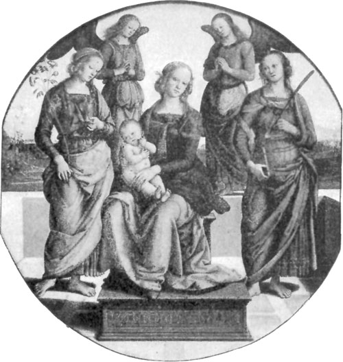 FIG. 31.—PERUGINO. MADONNA, SAINTS, AND ANGELS.
LOUVRE.
