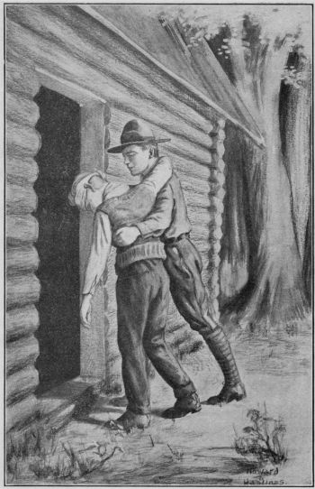 TOM HELPED BARNARD TO THEIR CABIN--Tom Slade at Black Lake--Page 134