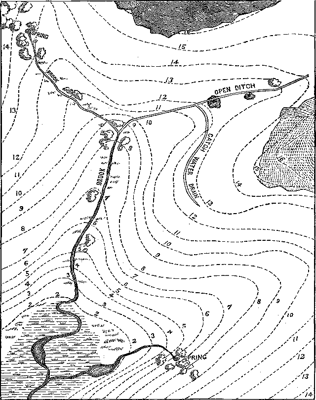 Illustration: Fig. 8 - MAP WITH CONTOUR LINES.