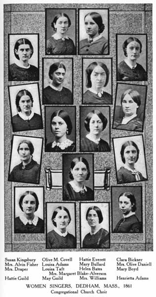 Dedham, Mass., Church Choir, 1861, Women Singers