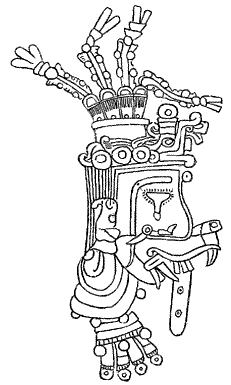 Fig. 382. Copy of head from the Borgian Codex
(Quetzalcoatl).
