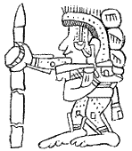 Fig. 385. The god with the banded face, from the Codex
Troano.