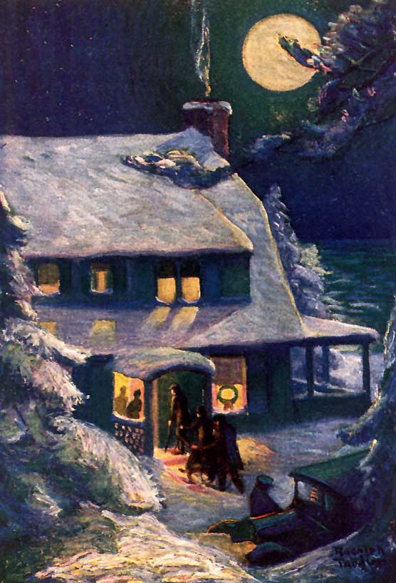 "When we rounded the last patch of scrub pines and came upon the long gray house fairly blazing with light ... the effect was stunning."