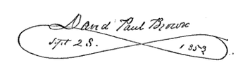 (signature) David Paul Brown Sept. 28, 1859