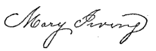 (signature) Mary Irving