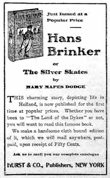 Ad for Hans Brinker Books