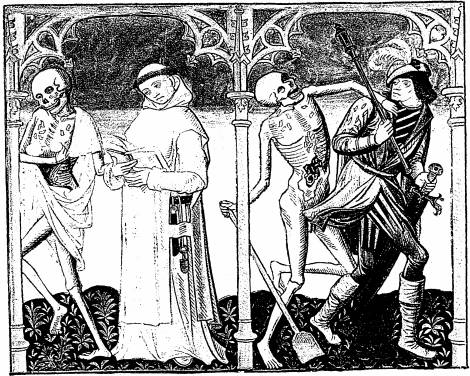 Illustration: De gauche  droite:
1. le mort, le chartreux; 2. le mort, le sergent.