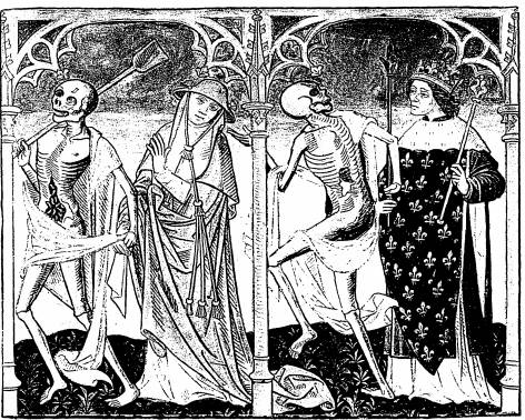 Illustration: De gauche  droite:
1. le mort, le cardinal; 2. le mort, le roi.