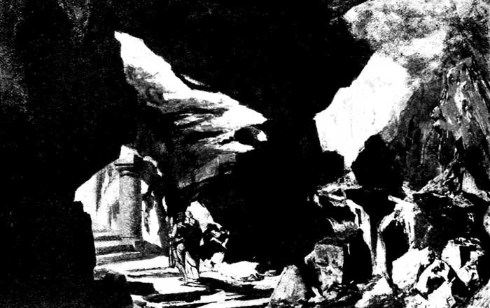Illustration: PARSIFAL AND GURNEMANZ PASSING THROUGH THE RAVINE