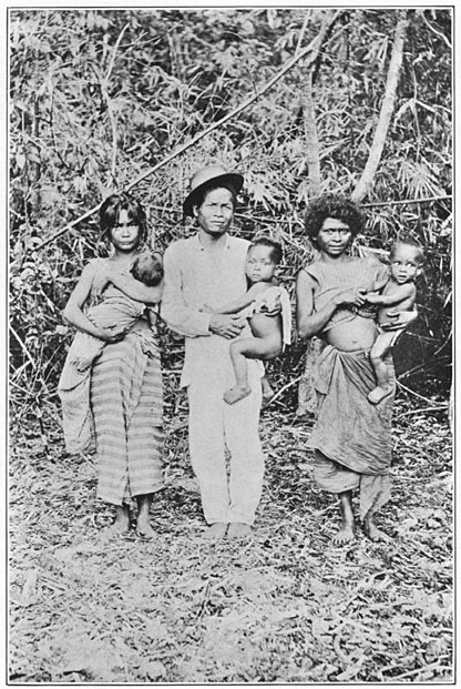 Capitán of Cabayan, Zambales, with Negrito and Zambal wives.