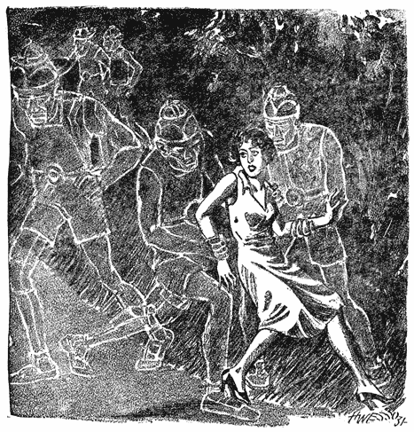 A woman is being grabbed by a ghostly man.