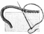 FIG. 24. SEWING ON CORD.
