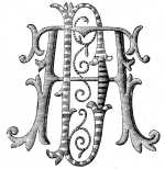 FIG. 206. MONOGRAM COMPOSED OF LETTERS A AND
D DRAWN FROM THE ALPHABETS OF
MONOGRAMS.