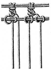 FIG. 538. FASTENING THE THREADS TO THE CORD.
