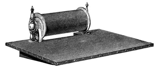 FIG. 775. PILLOW WITH MOVABLE CYLINDER FOR MAKING LACE.