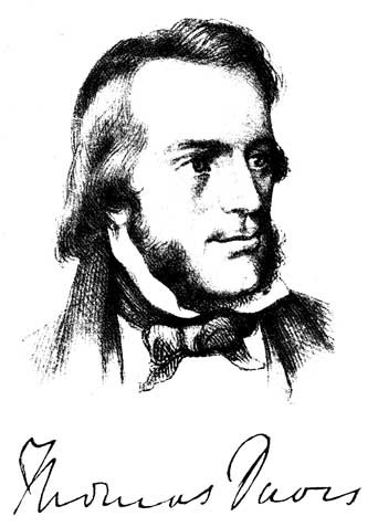 Drawing of Thomas Davis and his signature