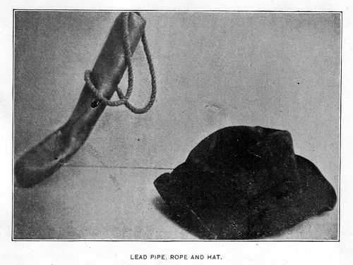 Lead pipe, rope and hat