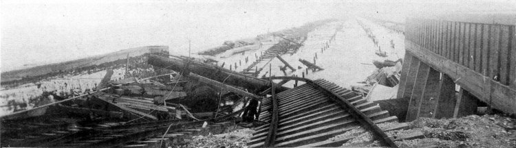Galveston Causeway after the Hurricane.