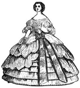 From 1860 to 1865. The era of hoop-skirts.