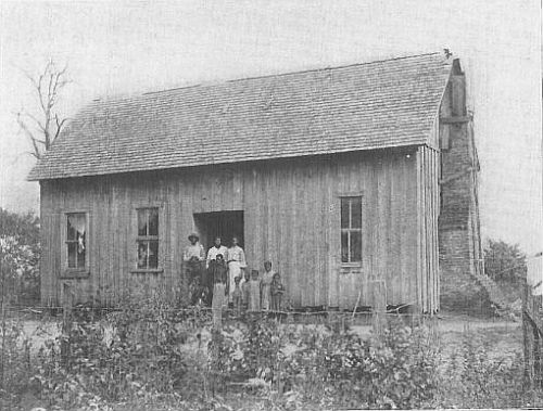 Home of the late Caroline Prince. illus_445b. New Home, Mrs. Sam Harris. Representative Homes of Choctaw Freedmen, near Oak Hill.