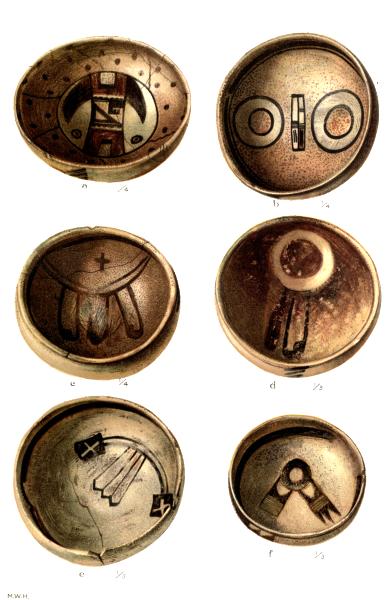 PL. CXLI—
FOOD BOWLS WITH FIGURES OF BIRDS AND FEATHERS FROM SIKYATKI