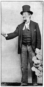 Mr. Herne as Joe Fletcher in "Margaret Fleming." Act I.
"Can't I sell ye a bath sponge?" See page 553.