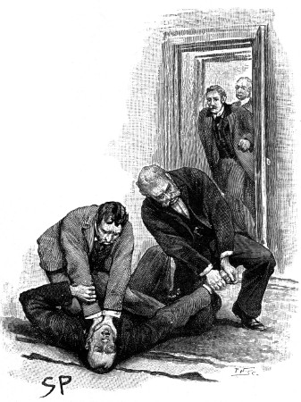 "BENDING OVER THE PROSTRATE FIGURE OF SHERLOCK HOLMES."