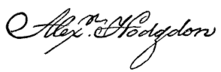 Signature, Alexander Hodgdon