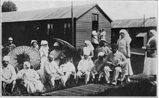 SHOWING LINEN CAPS AND CHINESE UMBRELLAS Purchased for Patients from Contributions.