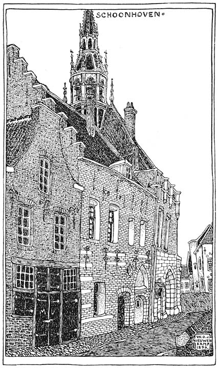 Zijgevel van het stadhuis te Schoonhoven.