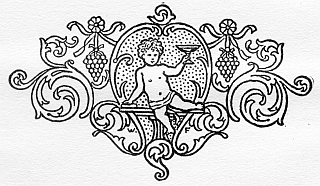 Putto holding a cup of wine