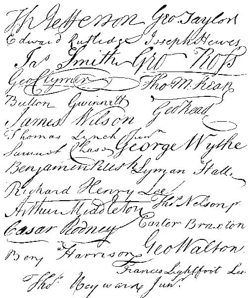 declaration of independence signatures list. SIGNATURES ON THE DECLARATION
