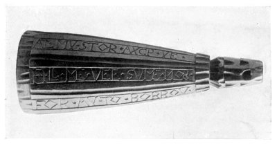 FIG. 27.—INSCRIBED SEVENTEENTH-CENTURY WOOD DRINKING CUP.

(In Taunton Castle Museum.)
