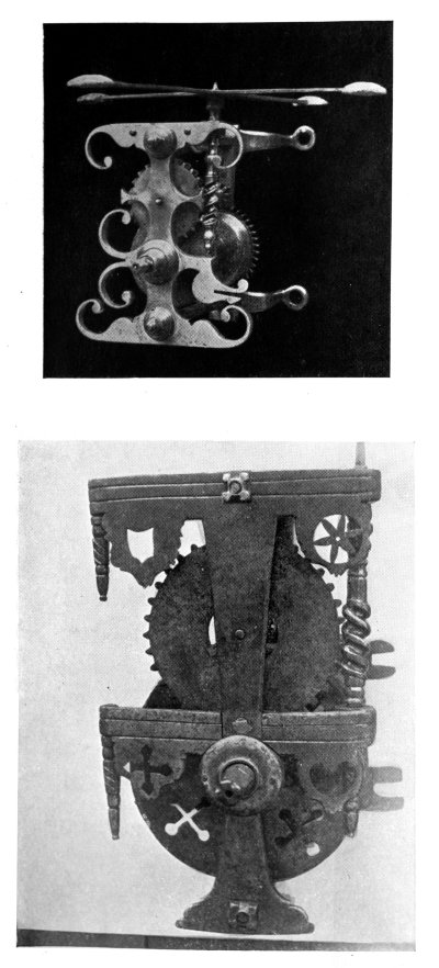 FIG. 42.—MECHANICAL ROASTING JACKS.

(In the collection of Mr. Charles Wayte.)