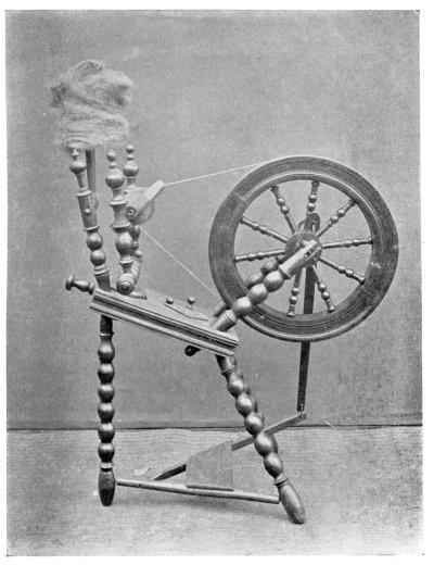 FIG. 72.—OLD SPINNING WHEEL.

(In the collection of Mr. Phillips, of the Manor House, Hitchin.)