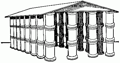 Fig. 80—The Parthenon made of spools.