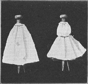 Fig. 112—Begin to dress the doll in this way.